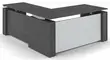 Standing L Desk with Glass Modesty Panel