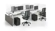 4 Person Height Adjustable Desk with Acrylic Panels