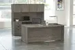 Bow Front Desk and Credenza with Hutch