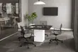 Square Cube Base Modern Conference Room Table and Chairs Set