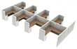 8 Person Cubicle Workstation with Power
