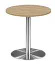 Round Cafe Table with Brushed Metal Base