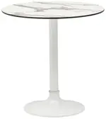 Mid-Century Modern Faux Marble Low Pedestal Table