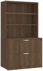 Lateral File with Bookcase Hutch