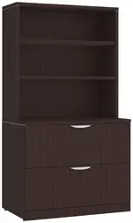 Lateral File with Bookcase Hutch