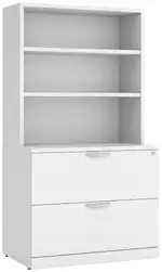Lateral File with Bookcase Hutch