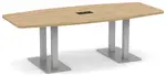 Boat Shaped Conference Table with Brushed Metal Base