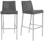 Contemporary Leather Bar Stool - Set of 2 