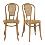 Mid-Century Rattan Side Chair - Set of 2