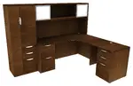 L Shaped Desk with Hutch and Storage