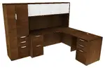 L Shaped Desk with Hutch and Storage