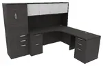 L Shaped Desk with Hutch and Storage