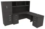 L Shaped Desk with Hutch
