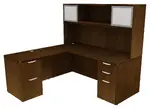Executive L Shaped Desk with Hutch