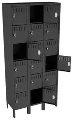 Eighteen Box Lockers with Legs