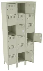 Eighteen Box Lockers with Legs