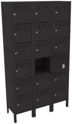 Eighteen Large Box Lockers with Legs