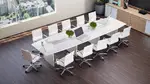 Boat Shaped Conference Table and Chairs Set