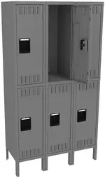 Three Double-Tier Lockers with Legs