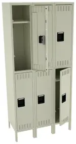 Three Double-Tier Lockers with Legs