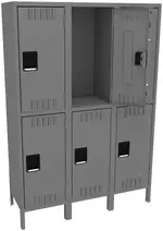 Three Double-Tier Lockers with Legs