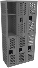 Three Double-Tier Gym Lockers
