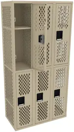 Three Double-Tier Gym Lockers