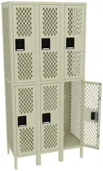 Three Double-Tier Gym Lockers with Legs
