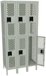 Three Double-Tier Gym Lockers with Legs