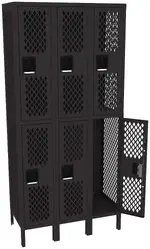 Three Double-Tier Gym Lockers with Legs