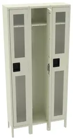 Triple See-Through Lockers with Legs