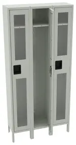 Triple See-Through Lockers with Legs