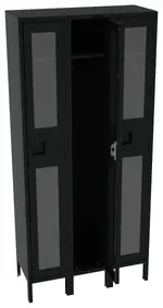 Triple See-Through Lockers with Legs