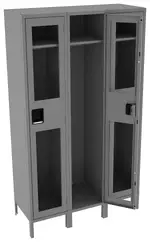 Triple See-Through Lockers with Legs