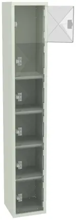 Six Clear Storage Lockers