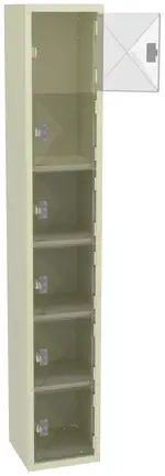 Six Clear Storage Lockers