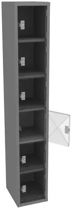 Six Clear Storage Lockers