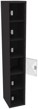 Six Clear Storage Lockers