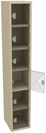 Six Clear Storage Lockers