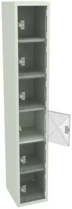 Six Clear Storage Lockers