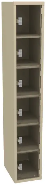 Six Clear Storage Lockers