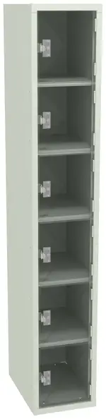 Six Clear Storage Lockers