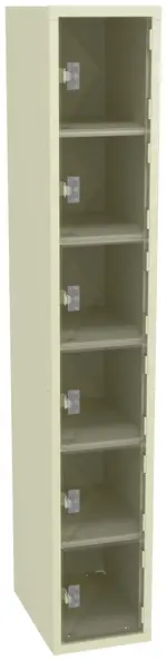 Six Clear Storage Lockers