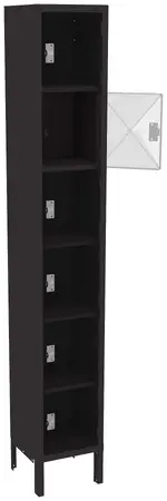 Six Clear Storage Lockers with Legs