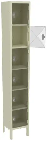 Six Clear Storage Lockers with Legs