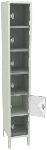 Six Clear Storage Lockers with Legs