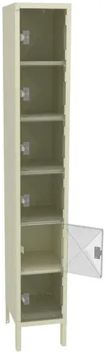 Six Clear Storage Lockers with Legs