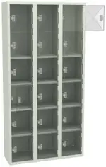 Eighteen Clear Storage Lockers