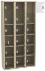 Eighteen Clear Storage Lockers