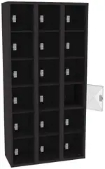 Eighteen Clear Storage Lockers